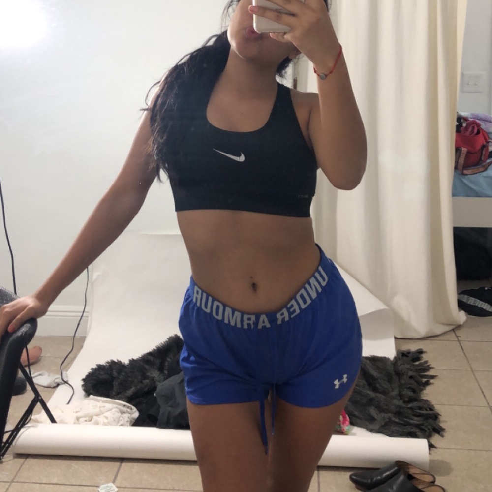 UNDER ARMOR BLUE RUNNING SHORTS